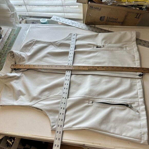 Ladies Port Authority White Vest 3XL Sleeveless Zip Up Fleece Lining Pockets - Picture 6 of 11